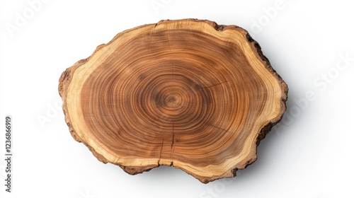 Natural Wooden Slice with Detailed Grain Pattern and Rustic Texture