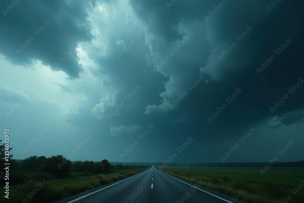 Stormy weather wraps the world in a somber gray haze, nature's fury, overcast sky, Stormy weather wraps the world in a somber gray haze, nature's fury, overcast sky,