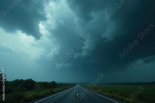 Stormy weather wraps the world in a somber gray haze, nature's fury, overcast sky,
