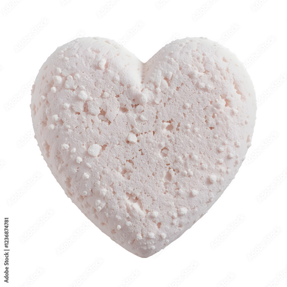 Fototapeta premium Heart shape marshmallow isolated on transparent background