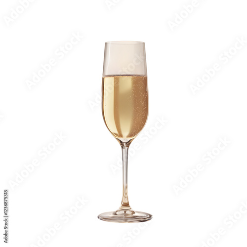 PNG Champagne Glass Against Transparent Background for Party Invitations, Luxury Branding, or Celebration-Themed Designs photo