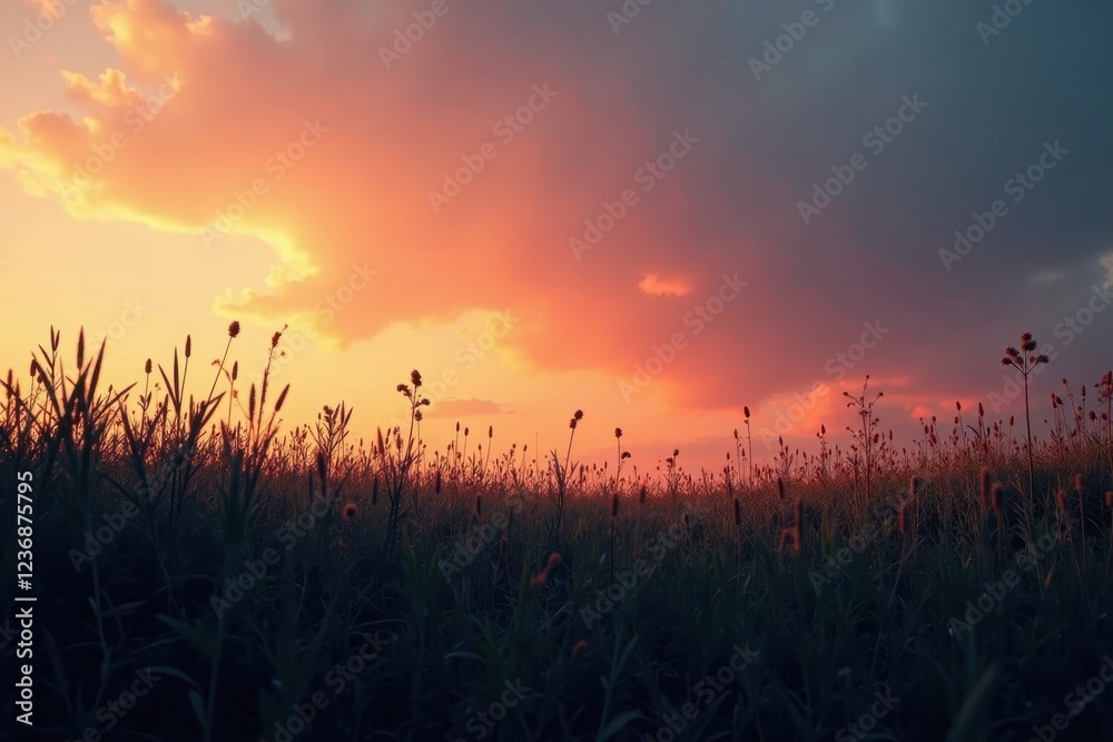Dense black grass silhouettes, wide lawn panorama edge , design, grass Dense black grass silhouettes, wide lawn panorama edge , design, grass