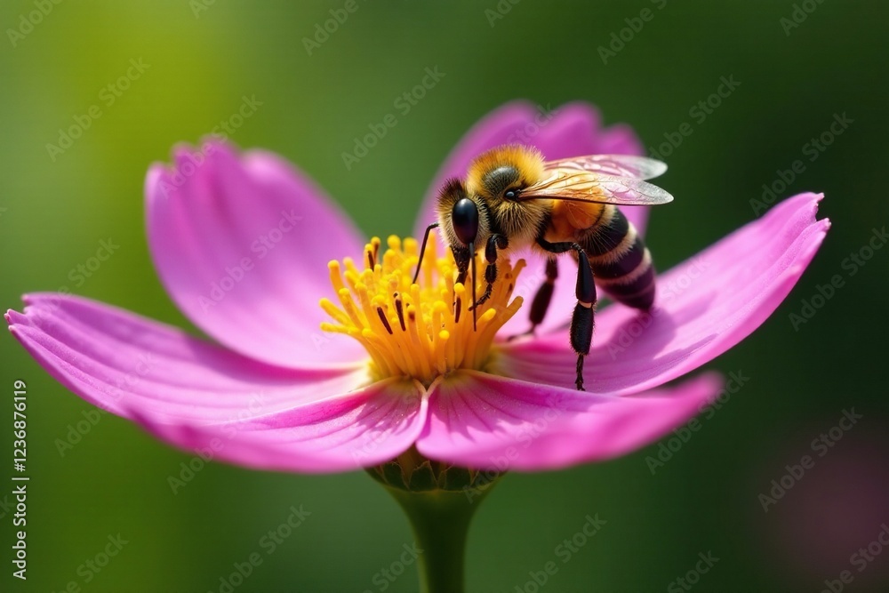 Honey bee sipping nectar from Gentiana punctata, pollination, gentiana Honey bee sipping nectar from Gentiana punctata, pollination, gentiana