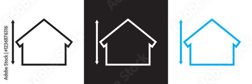 Minimum ceiling heights Symbol mark icon.  isolated on white and black background. vector illustration. EPS 10