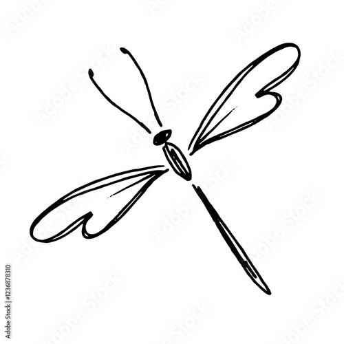 Abstract winged insects decorative dragonfly.. Vector graphics.