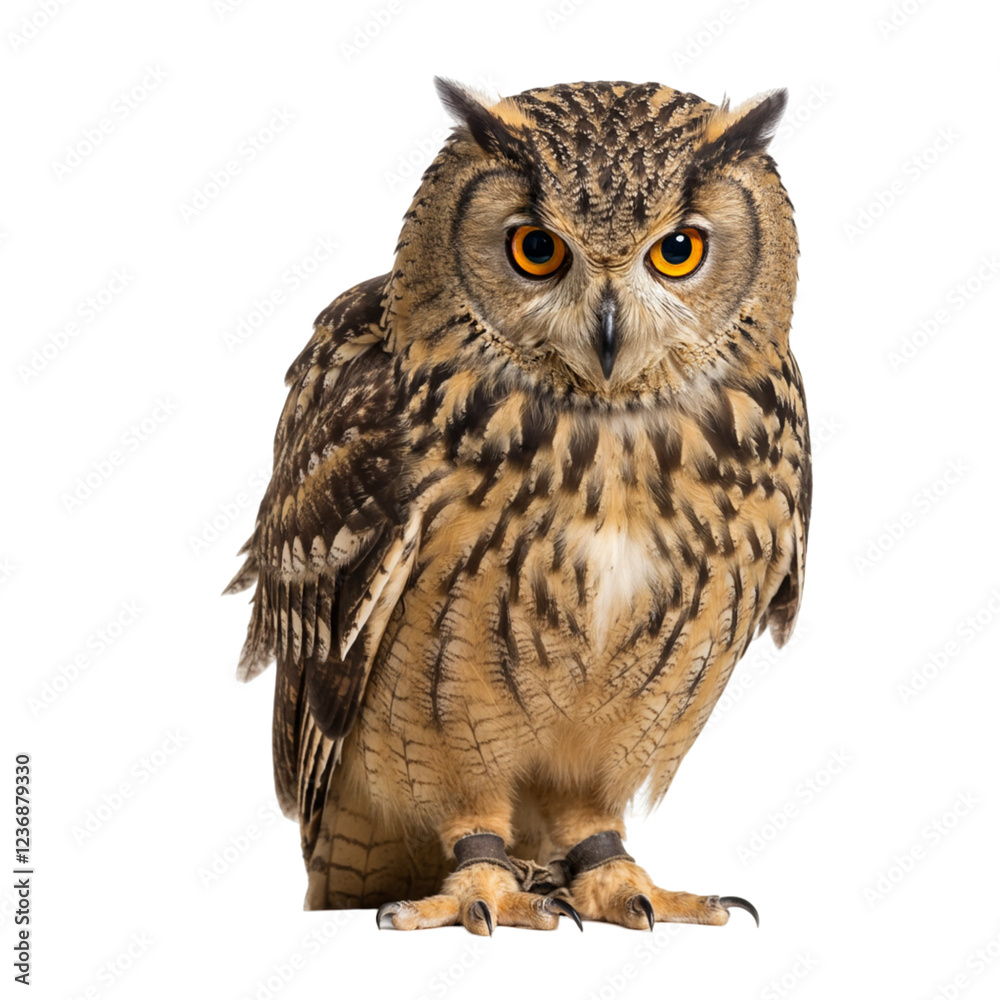 Obraz premium Wise owl isolated on transparent background