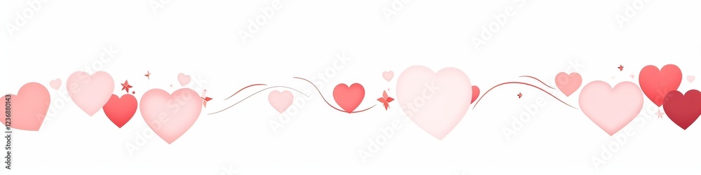 red and pink hearts connected by delicate lines on a white background, perfect for Valentine's Day card template with romantic feel red and pink hearts connected by delicate lines on a white background, perfect for Valentine's Day card template with romantic feel