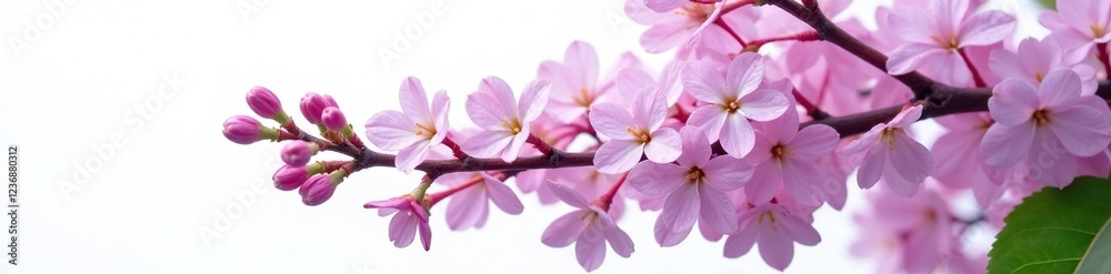 Spring morning dew drops cling to lilac branch isolated on white, nature, spring, branches Spring morning dew drops cling to lilac branch isolated on white, nature, spring, branches