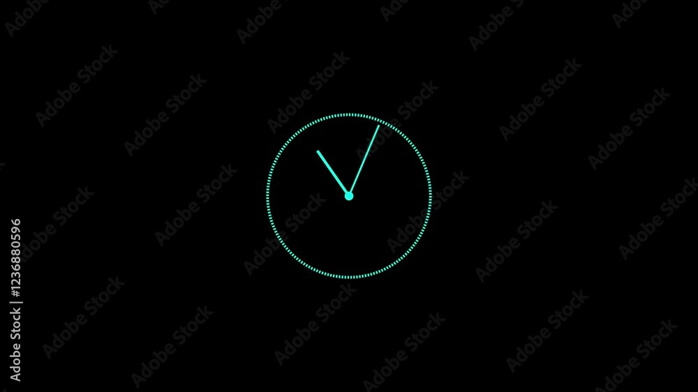 Simple clock icon animation.Animation of a clock icon counting 24 hours a day. Fast-speed time.