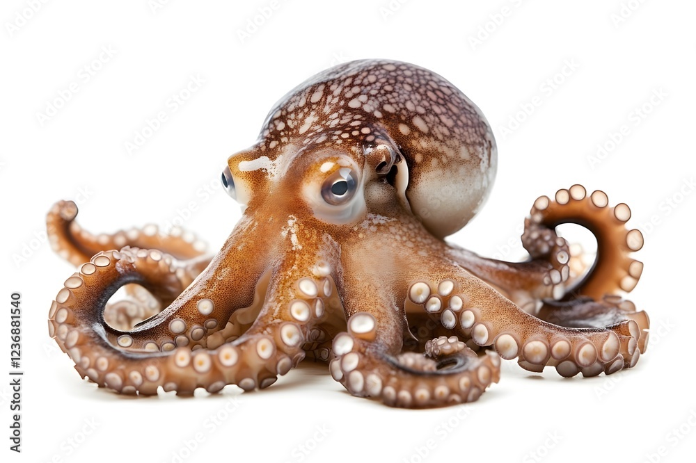 Obraz premium Octopus Isolated on White Background.