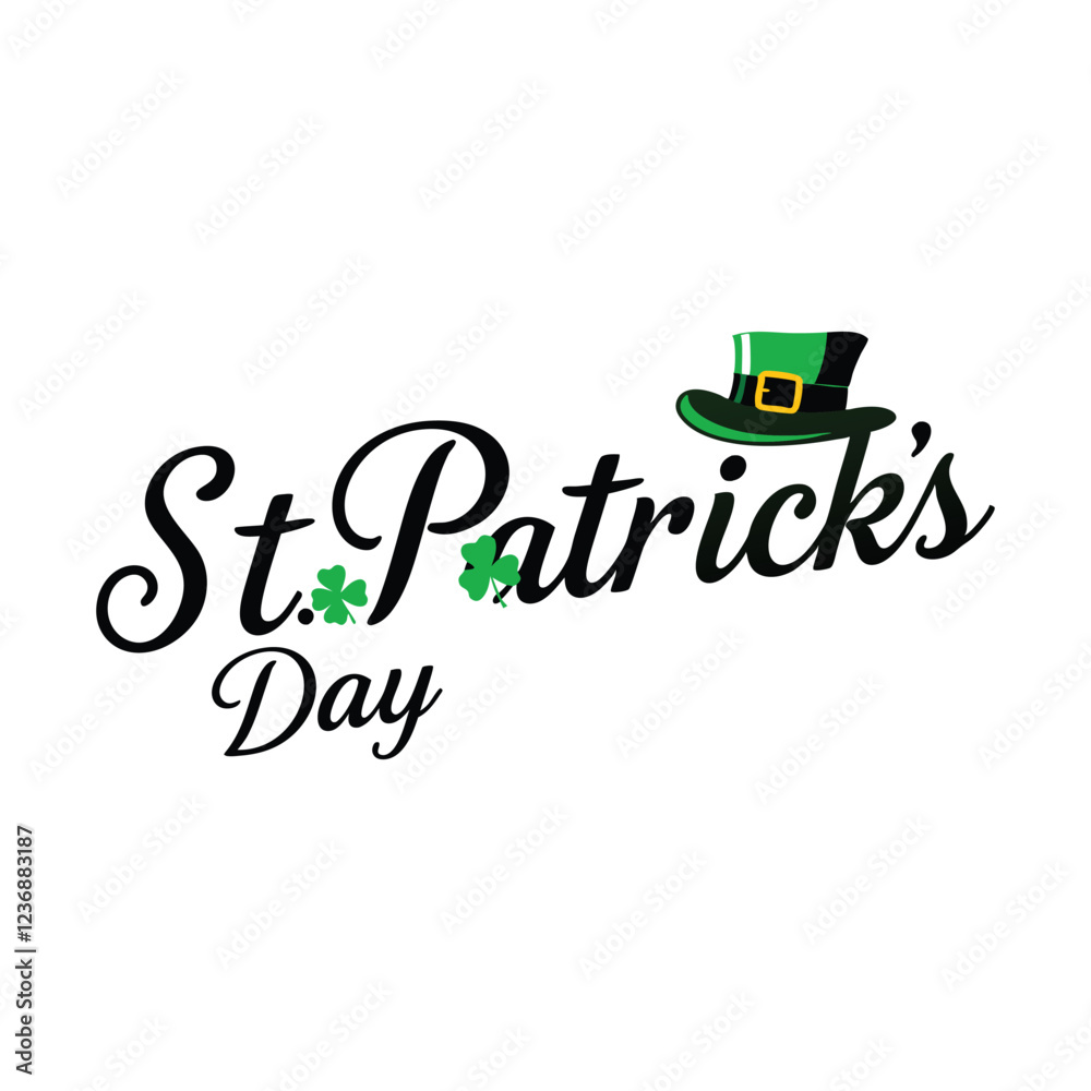 Happy St. Patrick’s Day Celebration with Shamrocks and Hat Happy St. Patrick’s Day Celebration with Shamrocks and Hat