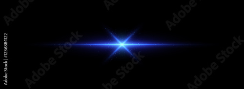 Wallpaper Mural Blue neon line. Light effect. Abstract vector background Torontodigital.ca