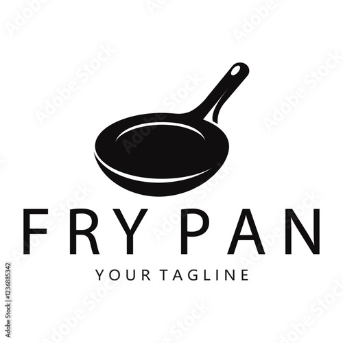 frying pan and spatula logo, kitchen cooking equipment, for business, company, restaurant