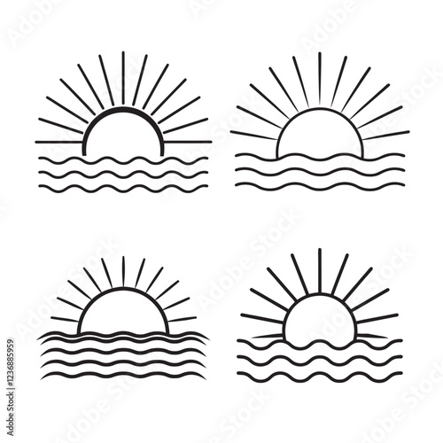 sun rise and sun set on ocean water
