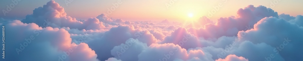 Ethereal mist rises through luminous sky, veiling heavens in gossamer, serene, clouds, soft focus Ethereal mist rises through luminous sky, veiling heavens in gossamer, serene, clouds, soft focus