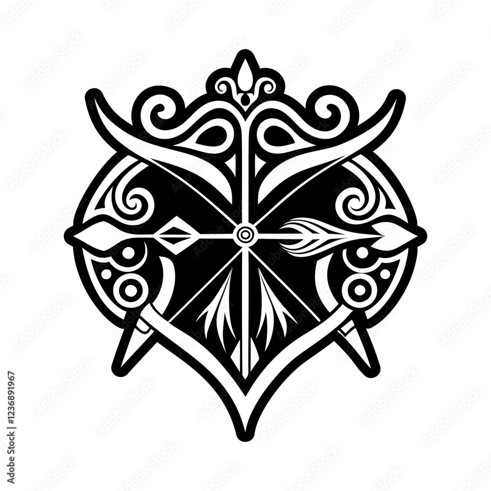 A filled style icon of artemis tattoo A filled style icon of artemis tattoo