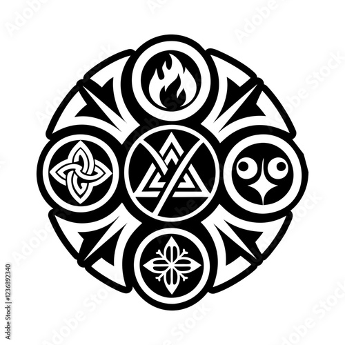 Elemental symbol icon in solid style