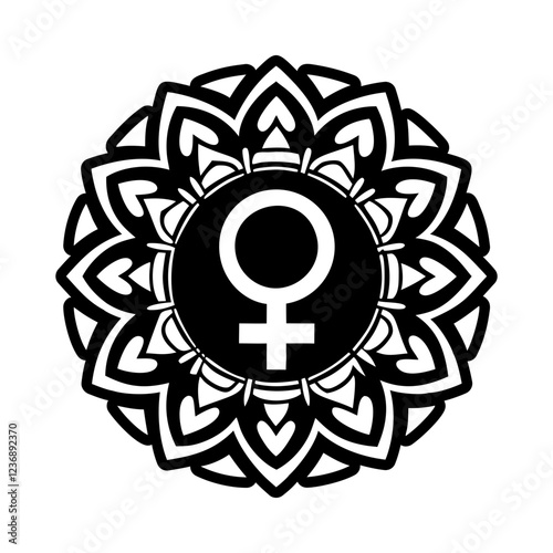 A solid style icon of female gender symbol