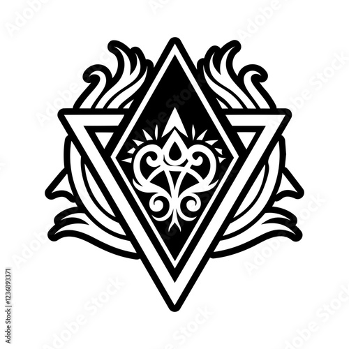 Sulfur triangle tattoo icon in glyph style