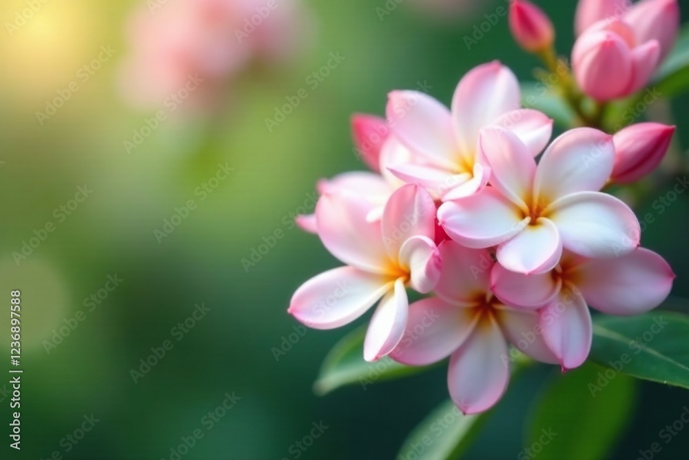 Soft pink and white jasmine flowers swaying gently, flowering plants, blooming flowers Soft pink and white jasmine flowers swaying gently, flowering plants, blooming flowers