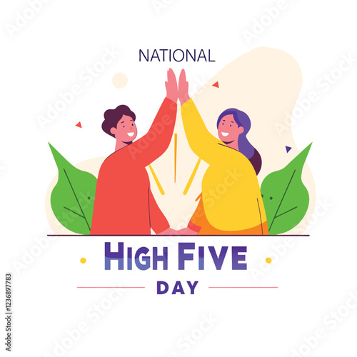 vector national high five day good for national high five day celebration. flat design. flyer design.flat illustration.