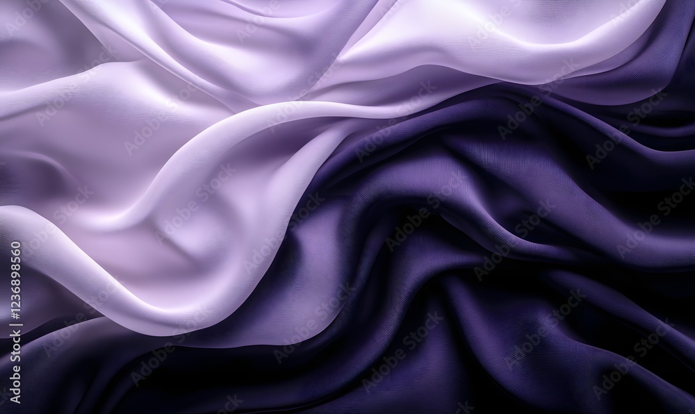 Obraz premium Draped purple and lilac silk fabric texture background for fashion design