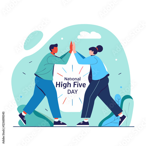 vector national high five day good for national high five day celebration. flat design. flyer design.flat illustration.
