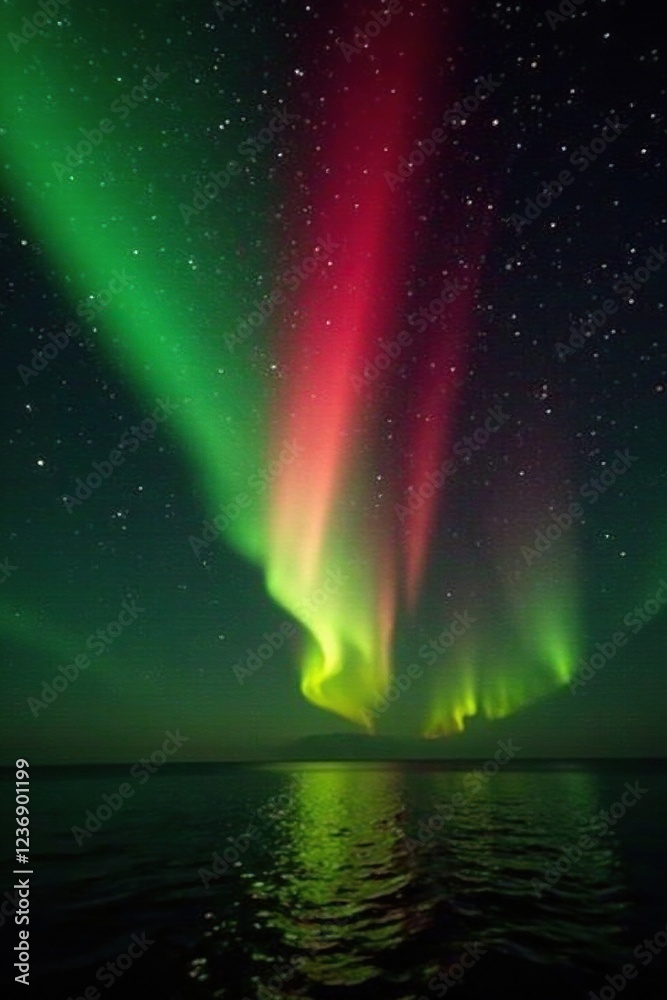 custom made wallpaper toronto digitalradiant green and red aurora borealis sweeping across a canvas of glittering stardust trails, green, stardust, luminous