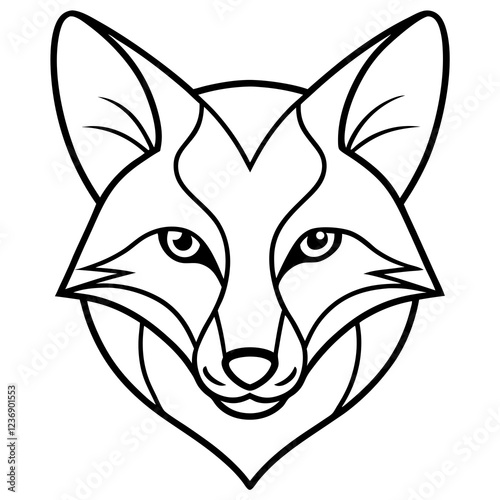 Sleek One-Line Fox Head Vector Illustration