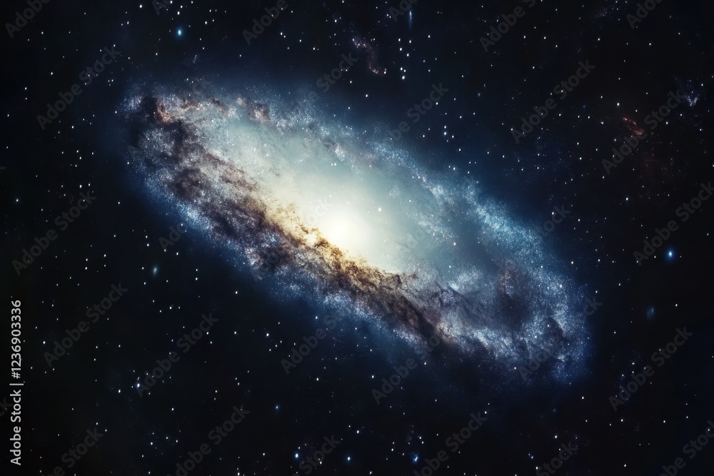 Fototapeta premium Spiral galaxy surrounded by countless stars in the expansive night sky