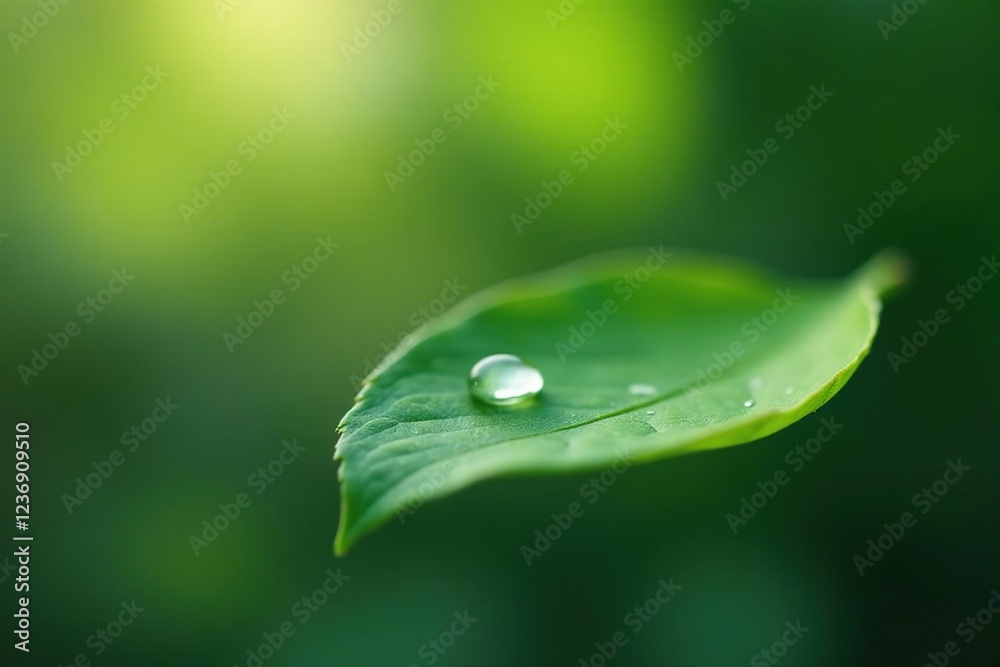 Leaf with a single droplet suspended in mid-air serenity, simplicity, serene, quiet Leaf with a single droplet suspended in mid-air serenity, simplicity, serene, quiet