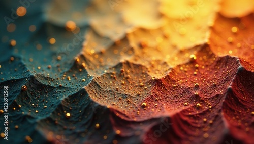 Mottled earthy tones blend with metallic gold accents, AbstractBackground, CozyAtmosphere photo