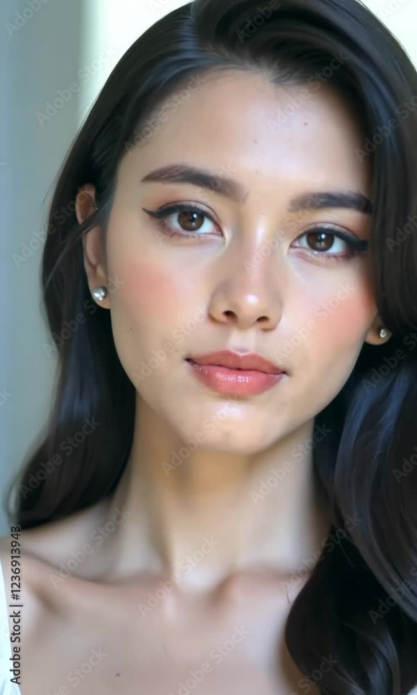 pretty Asian woman portrait with relax and happy optimistic