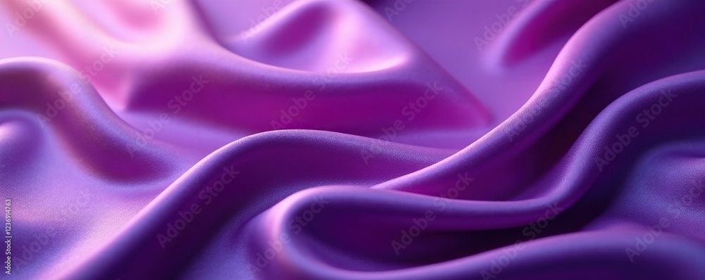 Fototapeta premium Soft light purple silk fabric texture against dark velvet, luxurious feel, deep color
