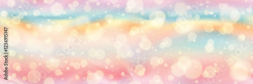 Soft pastel gradient mesh seamless bg in beach colors with overlay bubbles and noisy texture. Summer wallpaper. Vector illustration