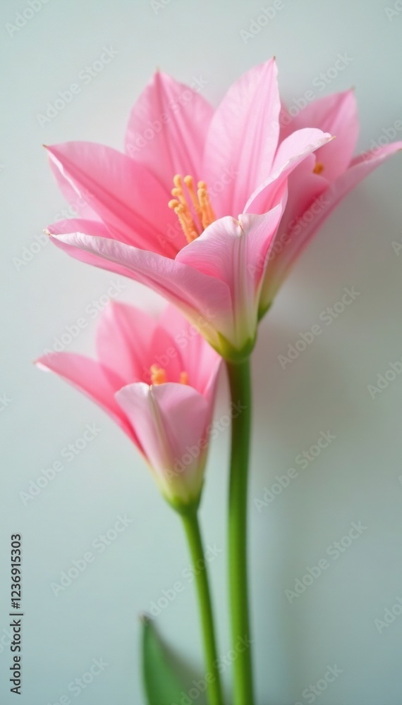 Soft focus shot of pink torch ginger flowers against a crisp white backdrop, floral, soft focus, white background Soft focus shot of pink torch ginger flowers against a crisp white backdrop, floral, soft focus, white background