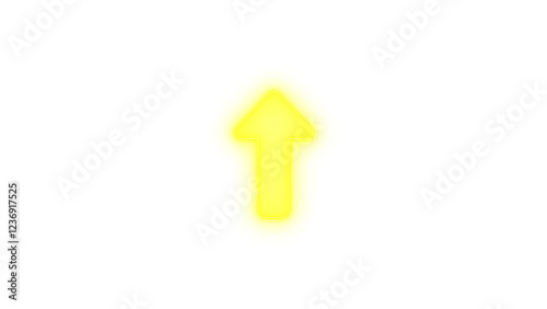 Free Download Up long icon yellow color glowing neon on black background - GFXLoad