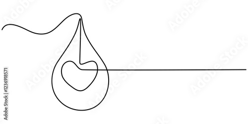 blood drop icon continuous one line drawing, Single line continuous drawing of blood drop. Single editable line icon of oil drops , blood , tears. Vector illustration, Water or blood drop line art. 