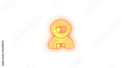 Free Download User astronaut icon brown color glowing neon on black background - GFXLoad