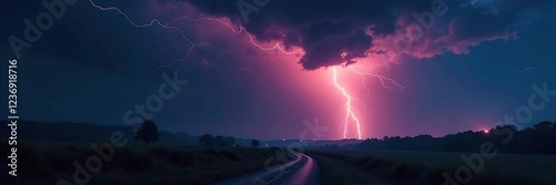 Ein Ausrufezeichen ?ber einer st?rmischen Nacht, weather, wind, thunder photo