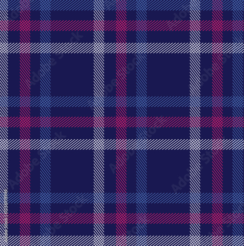 Tartan check plaid pattern. Seamless simple textured dark plaid vector illustration for flannel shirt, blanket, duvet cover, other textile print.