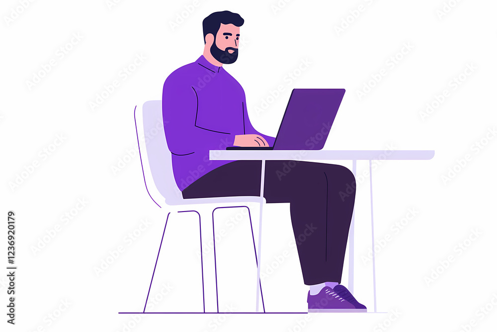 A person sitting at a desk with a laptop and other electronic devices in an office setting. A person sitting at a desk with a laptop and other electronic devices in an office setting.