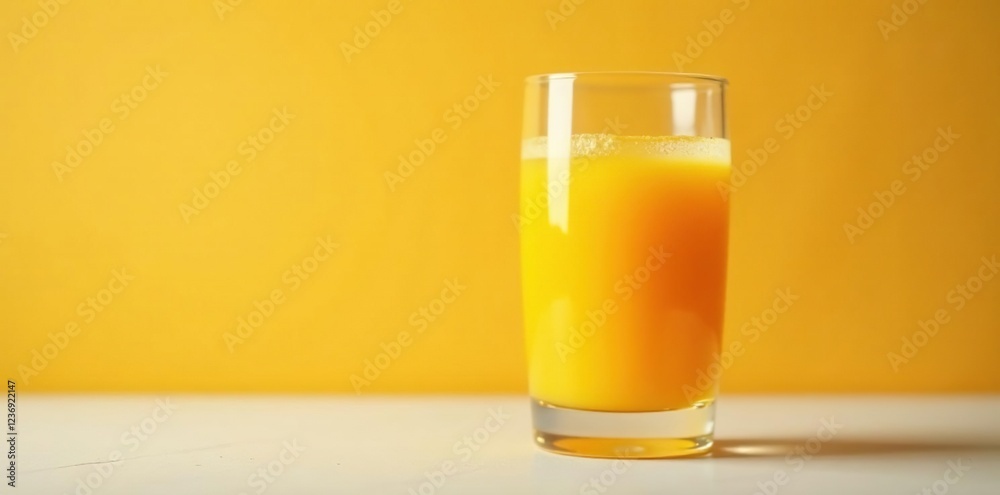 Orange juice poured into a glass on an isolated surface, refreshing, glass Orange juice poured into a glass on an isolated surface, refreshing, glass