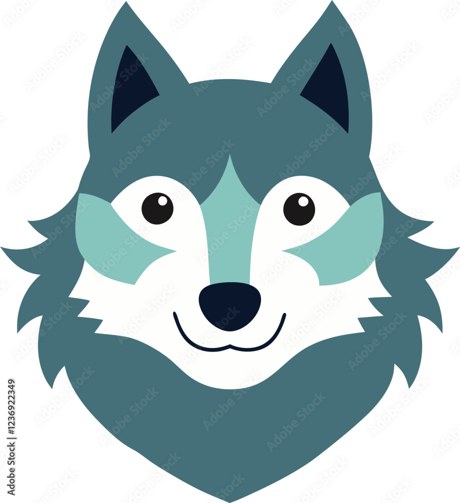 Cute Wolf head cartoon vector illustration. Cute Wolf head cartoon vector illustration.