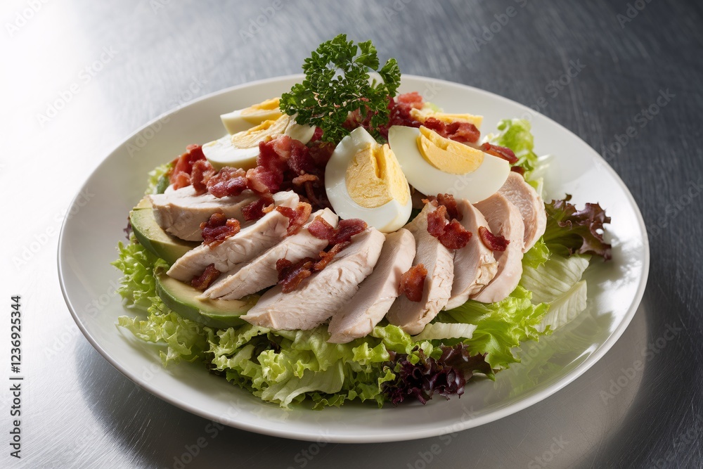 Delicious Cobb salad with chicken and bacon Delicious Cobb salad with chicken and bacon
