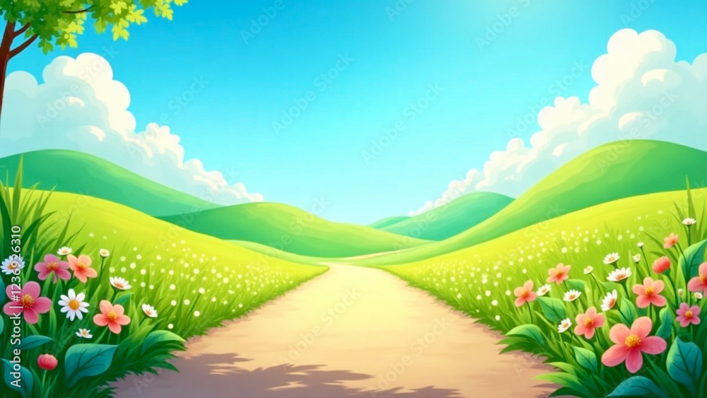 Fototapeta premium summer landscape with grass