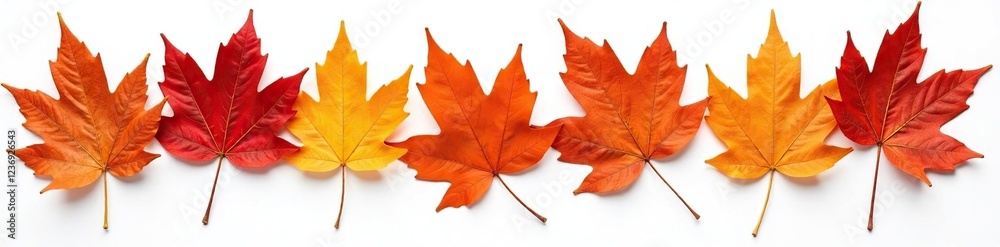 Dried autumn leaves in a single layer on white background, texture, nature, foliage Dried autumn leaves in a single layer on white background, texture, nature, foliage