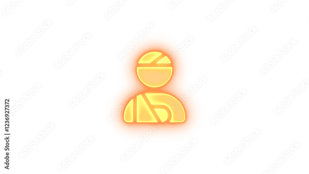 User injured icon brown color glowing neon on transparent background User injured icon brown color glowing neon on transparent background