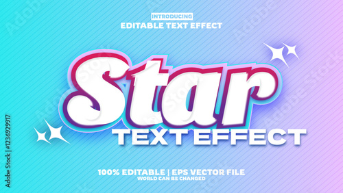 Star new editable text effect in modern trend style
