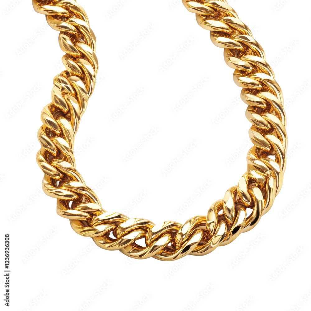 Obraz premium Luxury Gold Rope Chain Necklace with Intricate Twists Isolated on Transparent or blank Background, PNG